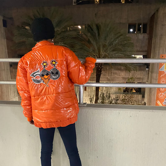 500 Orange Puffer Coat